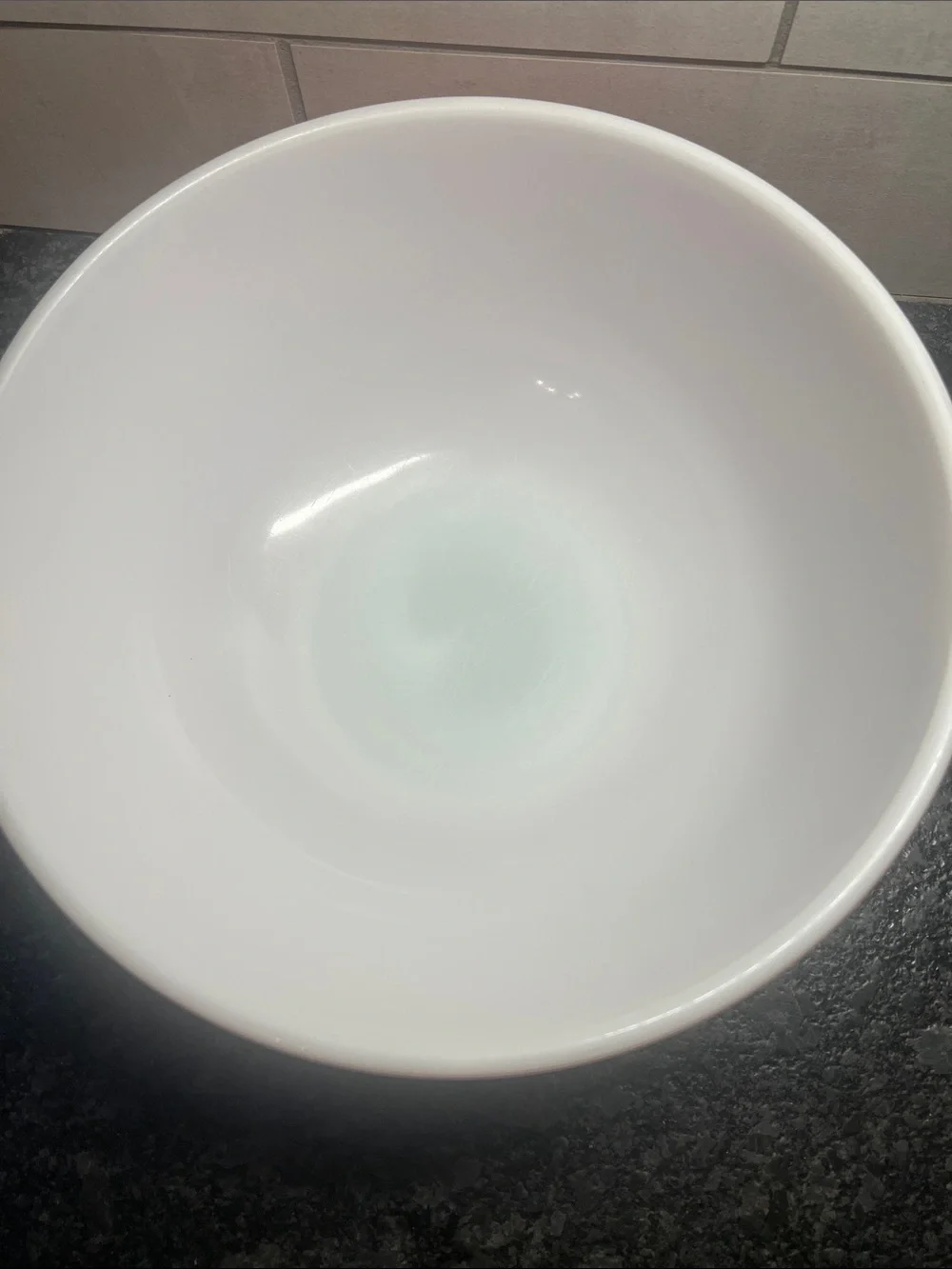404 Vintage Pyrex Coral Pink  Mixing Bowl with White Interior.